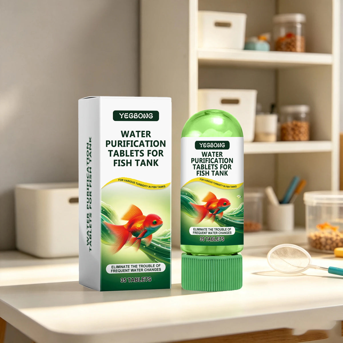 Fish Tank Water Cleaner Tablets- Effective Water Purification Algae Removal - Eliminate Bad Odors - Remove Impurities- Enhance Clarity