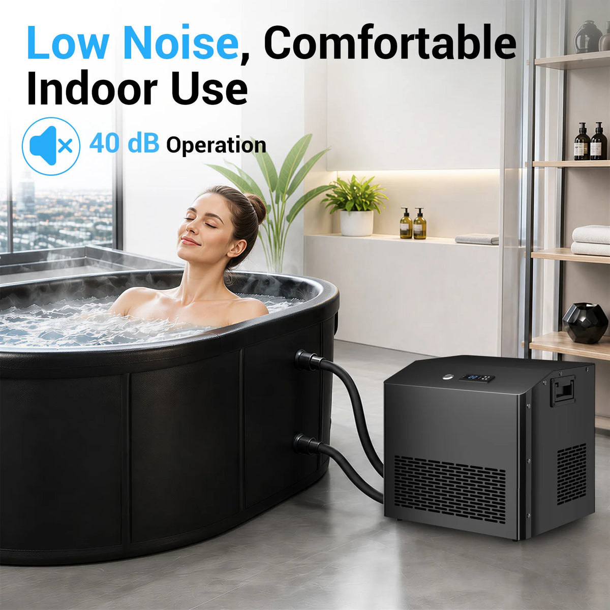 1/2 HP Cold Plunge Chiller for Ice Bath Tub | Smart WiFi Control, Built-in Water Pump, Quiet Operation, Fast Cooling & Cold Therapy Recovery