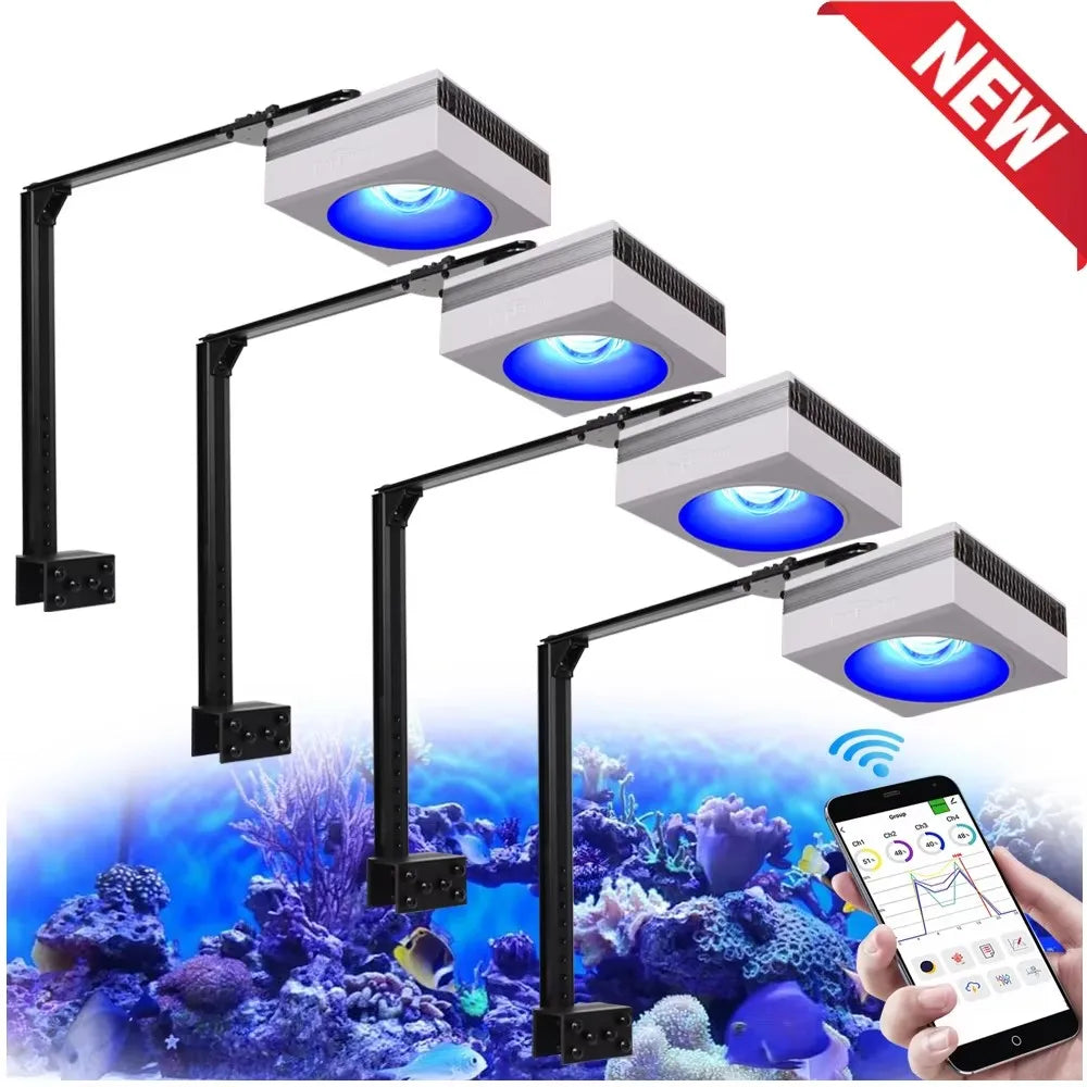 NEW PopBloom RL90 -WiFi Led Aquarium Light - Full Spectrum, Reef Light Marine Aquarium Tank Lamp