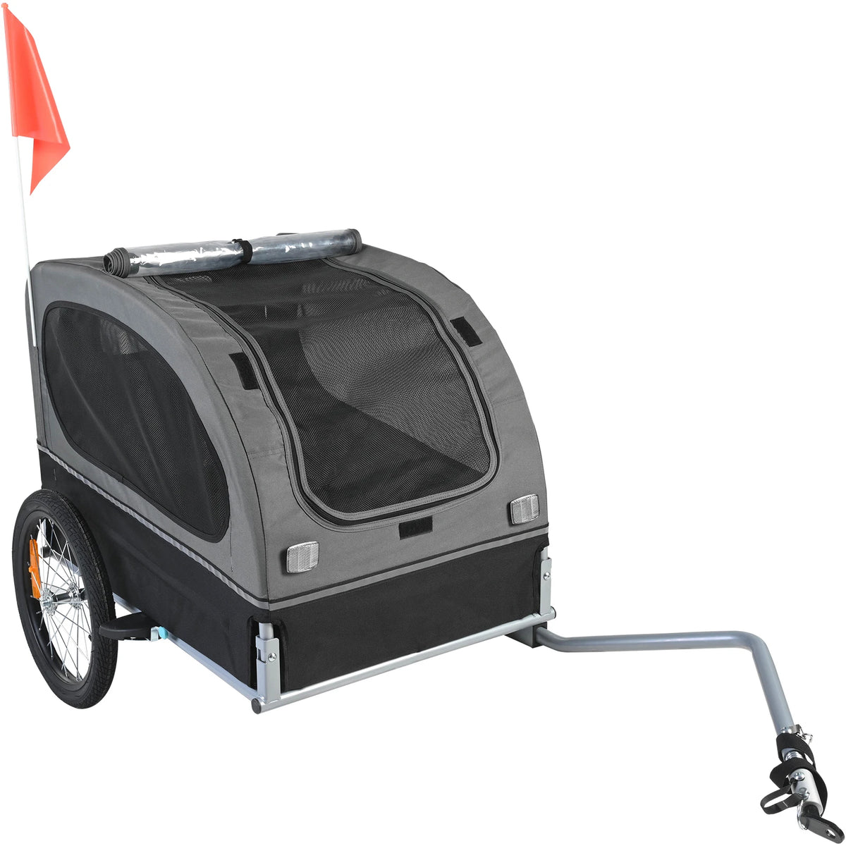 SucceBuy 88 lbs. Dog Bike Trailer with Wheels, Coupler, Reflectors, and Flag