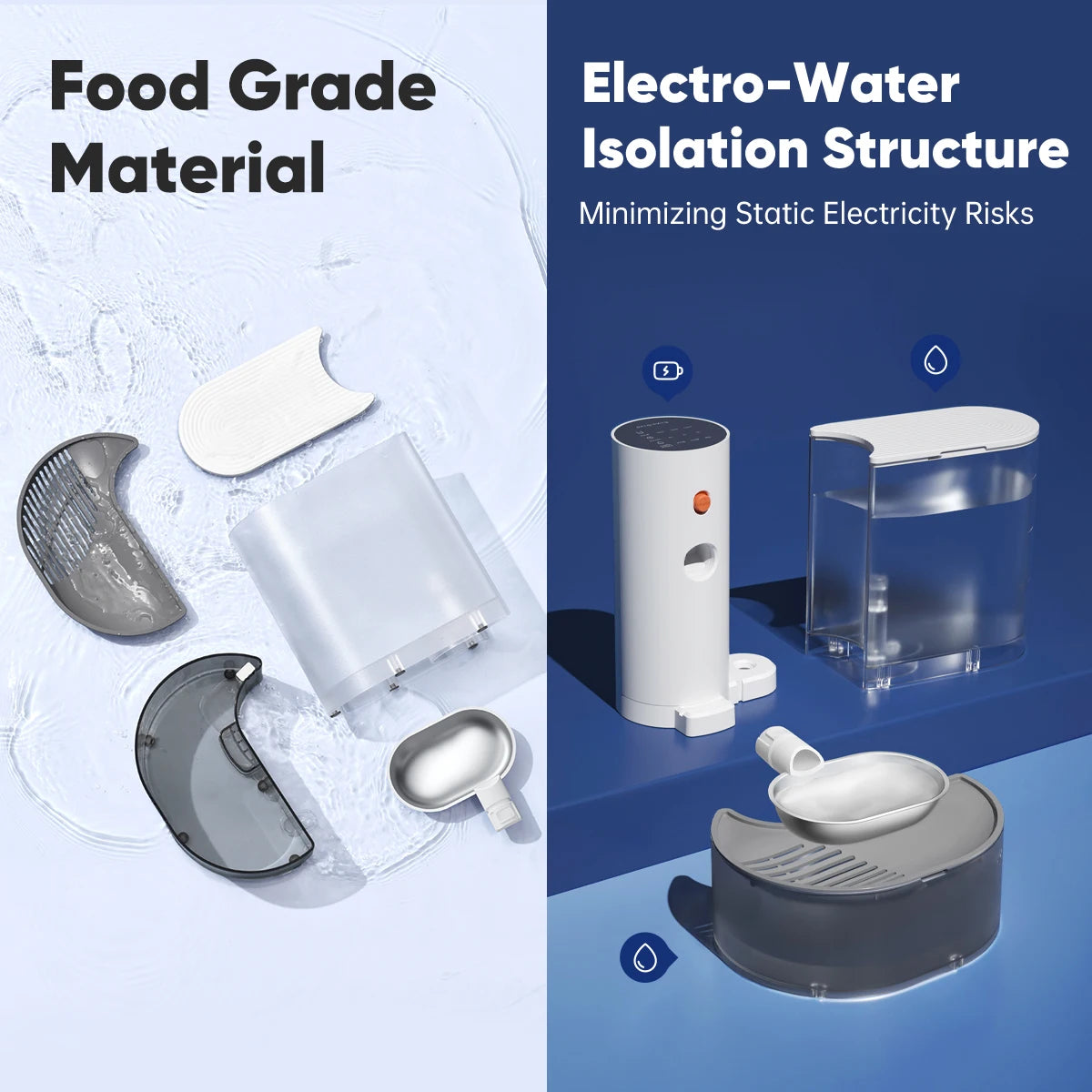 Pet gravity Stainless Steel Bowl -Intelligent Pouring Water Dispenser Automatically Purifies The Wireless Drinking Bowl
