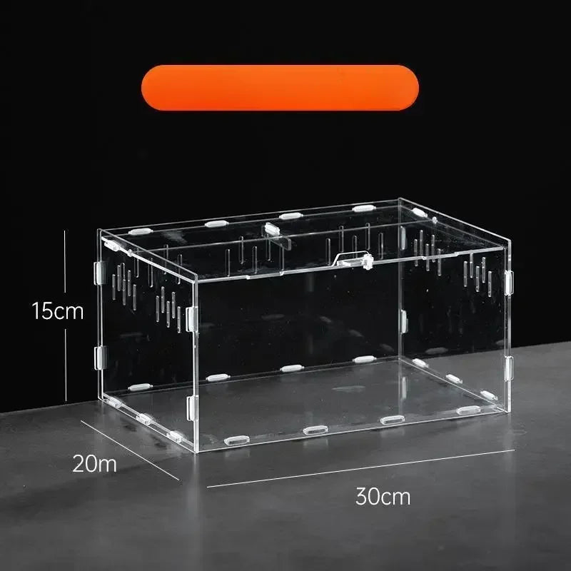 Acrylic Transparent Reptile Terrarium Breeding Box Enclosure Reptile Habitat