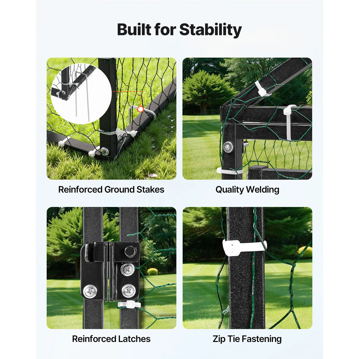 SucceBuy Metal Chicken Coop with Waterproof Cover & Doors