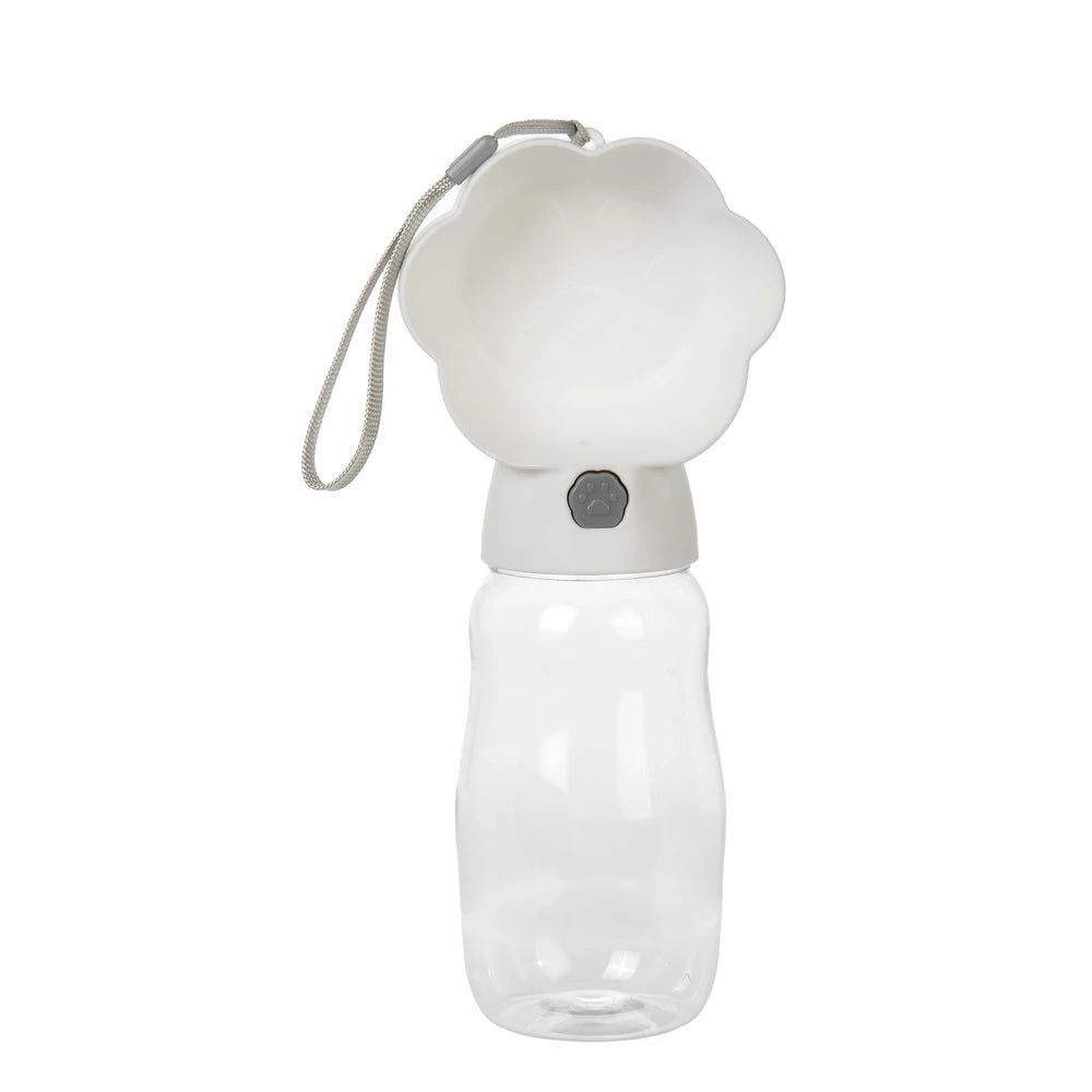 2 in 1 Dog Water Bottle With Food Container 530ml - Outdoor Portable Pet Water Dispenser Feeding Bowl