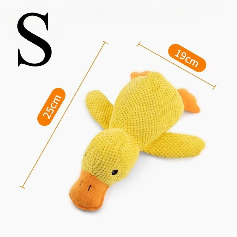 Duck Dog Toy- Plush Chew Resistant Durable Dog Toy with Quacking Sound Teeth Grinding Relief Soft Companion