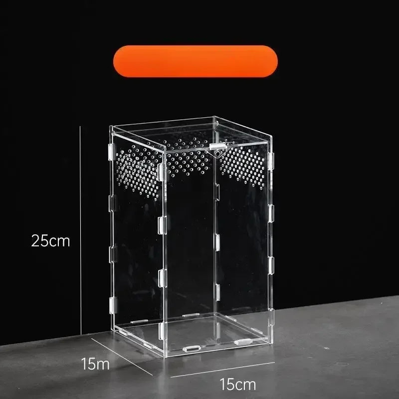 Acrylic Transparent Reptile Terrarium Breeding Box Enclosure Reptile Habitat
