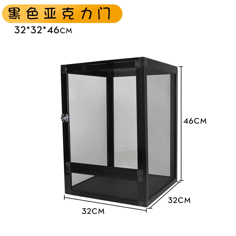 Reptile Pet Housing Aluminum Detachable Screen Cage Ventilated Breathable Reptile Terrarium