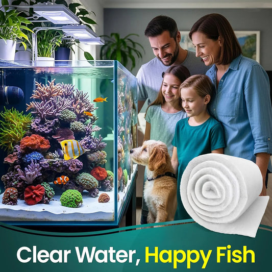 Premium Aquarium Filter Floss Roll – Dual Density Mechanical Filtration Pad for Crystal Clear Water, Cut-to-Fit for Fresh & Saltwater Tanks, Reusable Polishing Sheet for Canister, Sump, Ideal for Fish Keepers – 12' X 72'