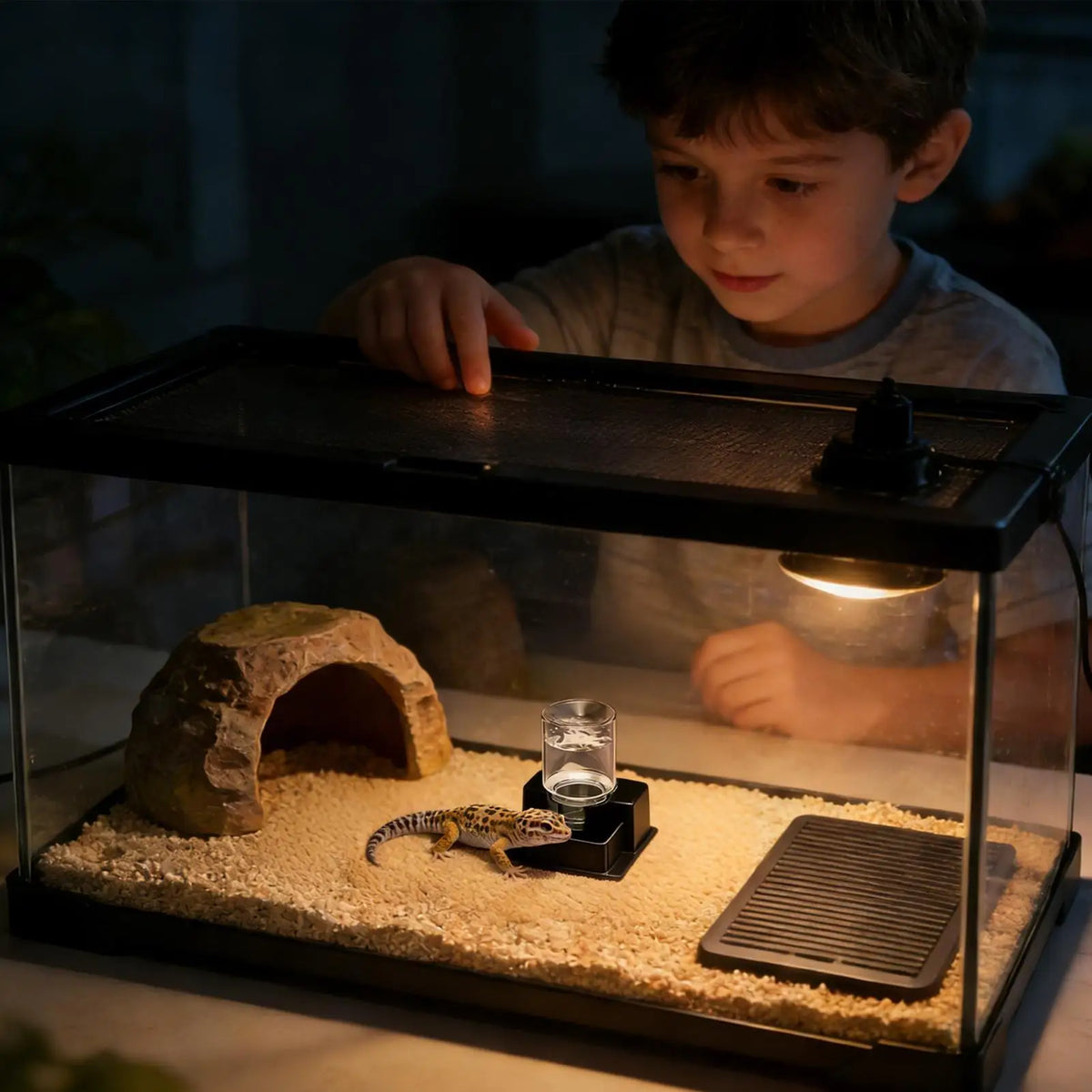 Automatic Gravity Water Dispenser Reptile Feeder Detachable Bowl