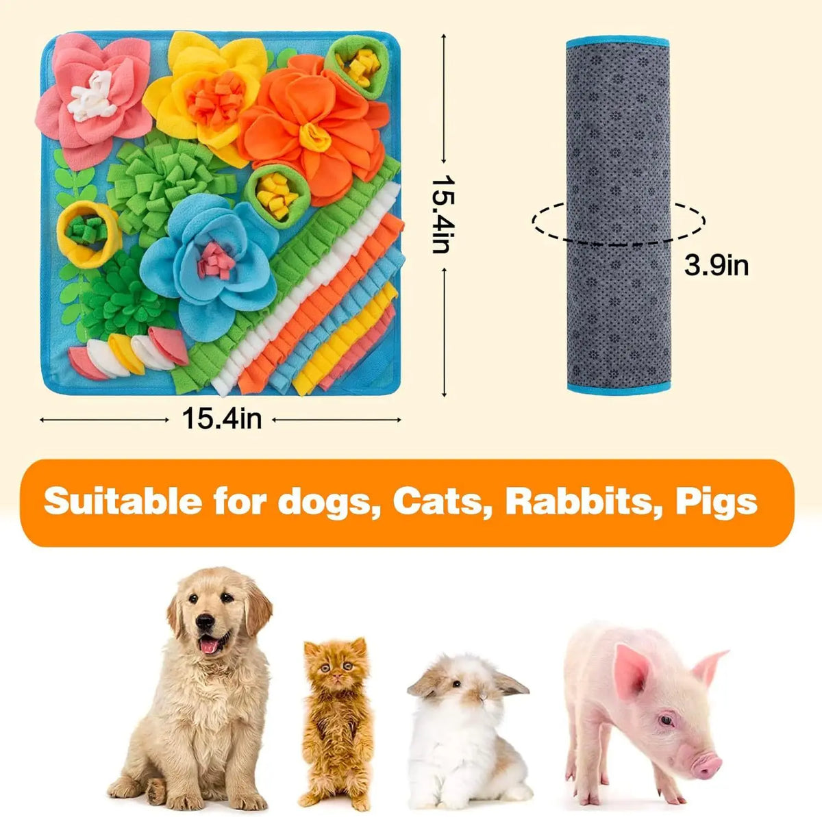New Pet Sniffing Mat Dog -Training Hidden Food Blanket