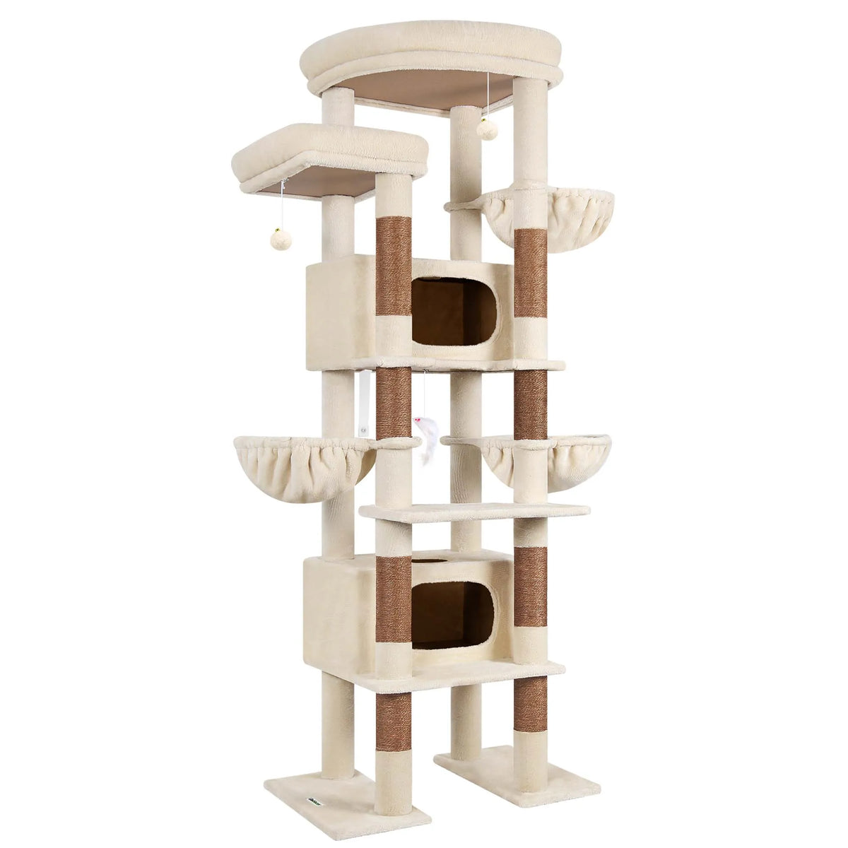 Globlazer 84" Floor to Ceiling Cat Tree Tower for Multiple Large Cats Adjustable Multi-Level Climbing Activity Center