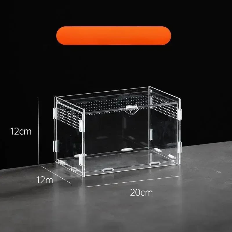 Acrylic Transparent Reptile Terrarium Breeding Box Enclosure Reptile Habitat