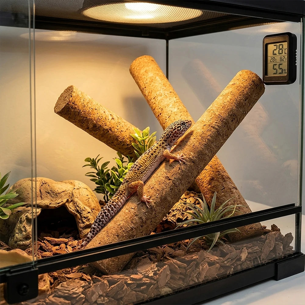 1 PC DIY Cork Branch Reptile Climbing Sticks - Terrarium Habitat Decor - Flexible Wood Logs