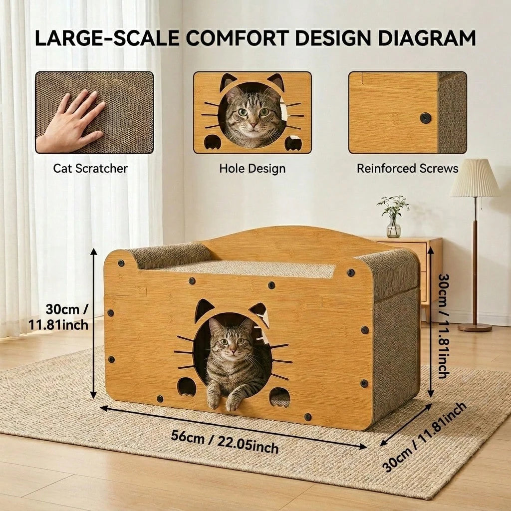Cat Scratching Post Multi-Functional 2-In-1