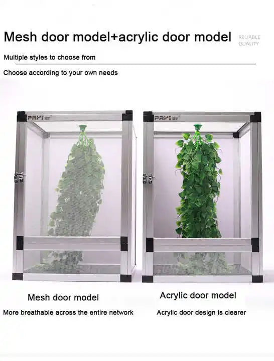 Reptile Pet Housing Aluminum Detachable Screen Cage Ventilated Breathable Reptile Terrarium