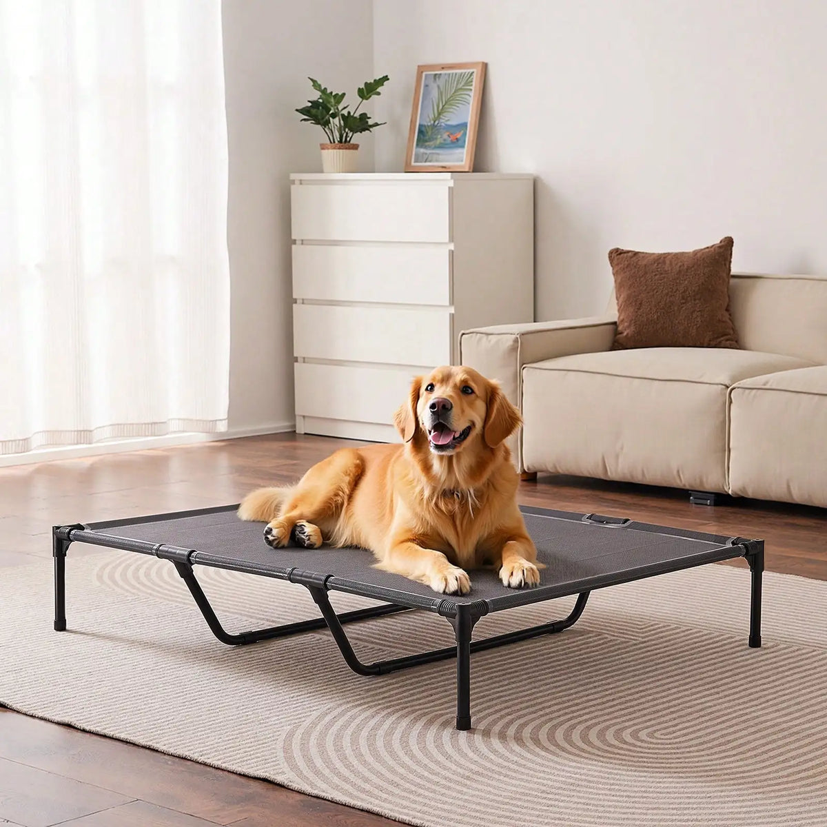 Foldable Bunk Dog Bed With Wheels And Side Storage Bin