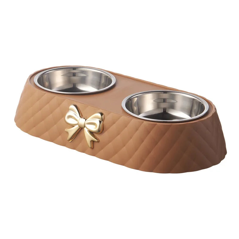 Stainless Steel Double Bowl For Feeding - Drinking
