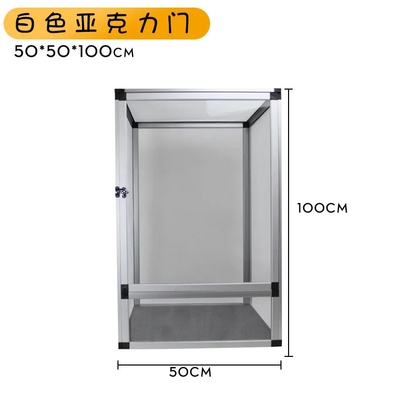 Reptile Pet Housing Aluminum Detachable Screen Cage Ventilated Breathable Reptile Terrarium