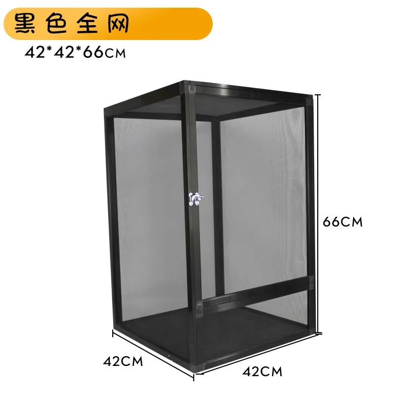 Reptile Pet Housing Aluminum Detachable Screen Cage Ventilated Breathable Reptile Terrarium