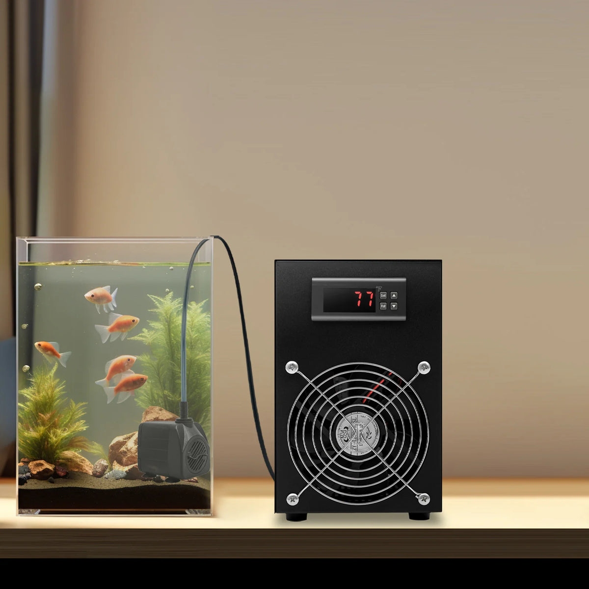 Aquarium Chiller with Digital Display 15.85Gal Fish Tank Cooling Machine- Adjustable Temp. Aquarium Cooling Machine 200W