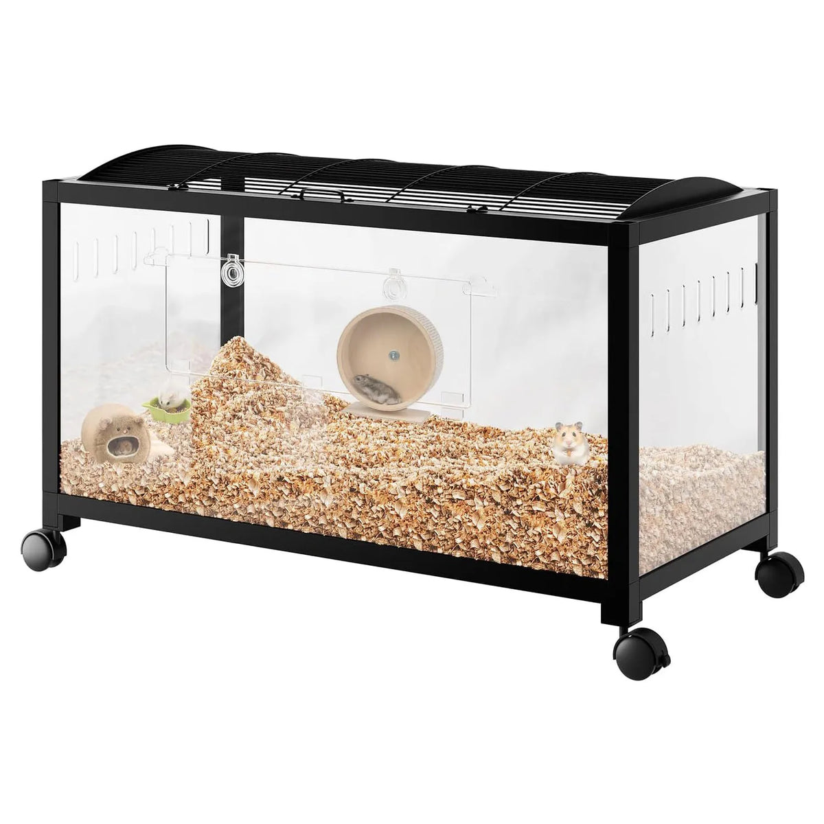 Large Cage, 3-Tier with Running Wheel, Water Bottle, Food Bowl, Ramps