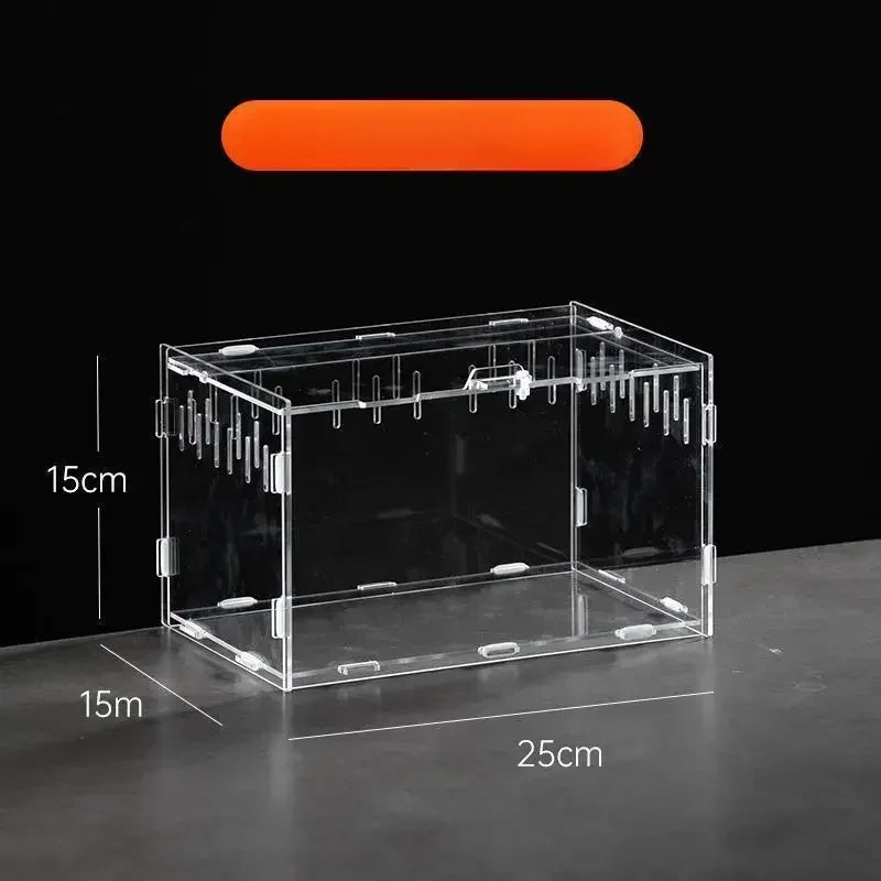 Acrylic Transparent Reptile Terrarium Breeding Box Enclosure Reptile Habitat