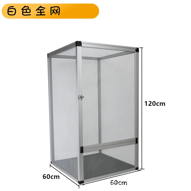Reptile Pet Housing Aluminum Detachable Screen Cage Ventilated Breathable Reptile Terrarium