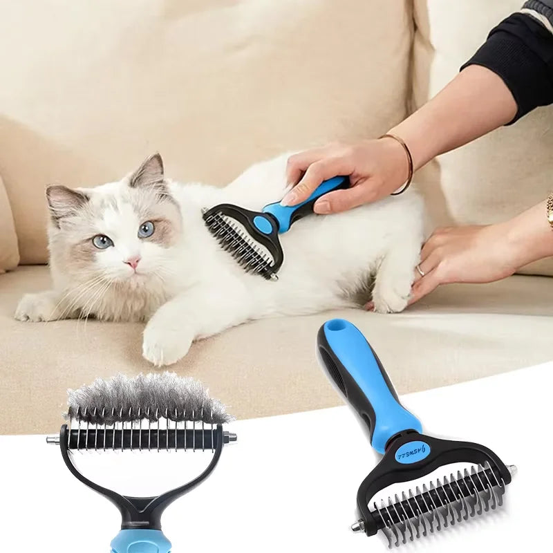 Double Sided Stainless Steel Tangle Removal Pet Grooming Brush