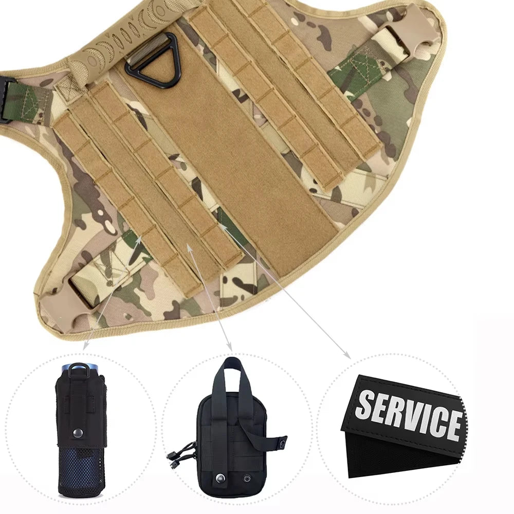 Tactical Military Large Dog Harness Collar