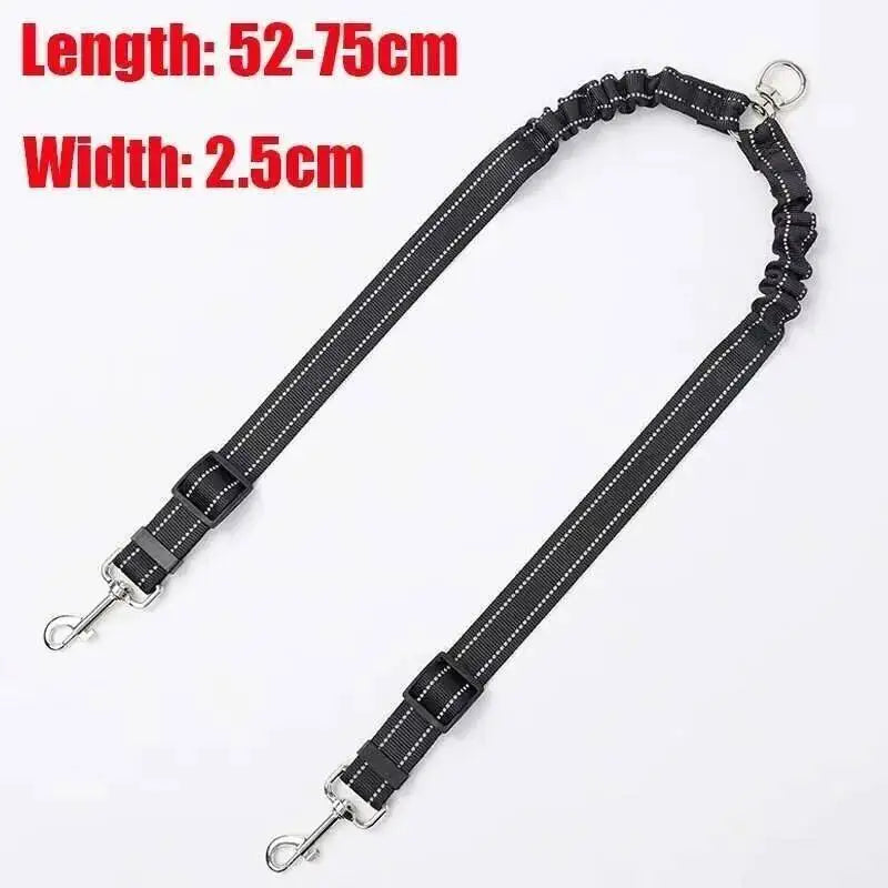 Auto Retractable Double-Headed Dog Leash with LED Flashlight 360 Degree Dual Traction Rope