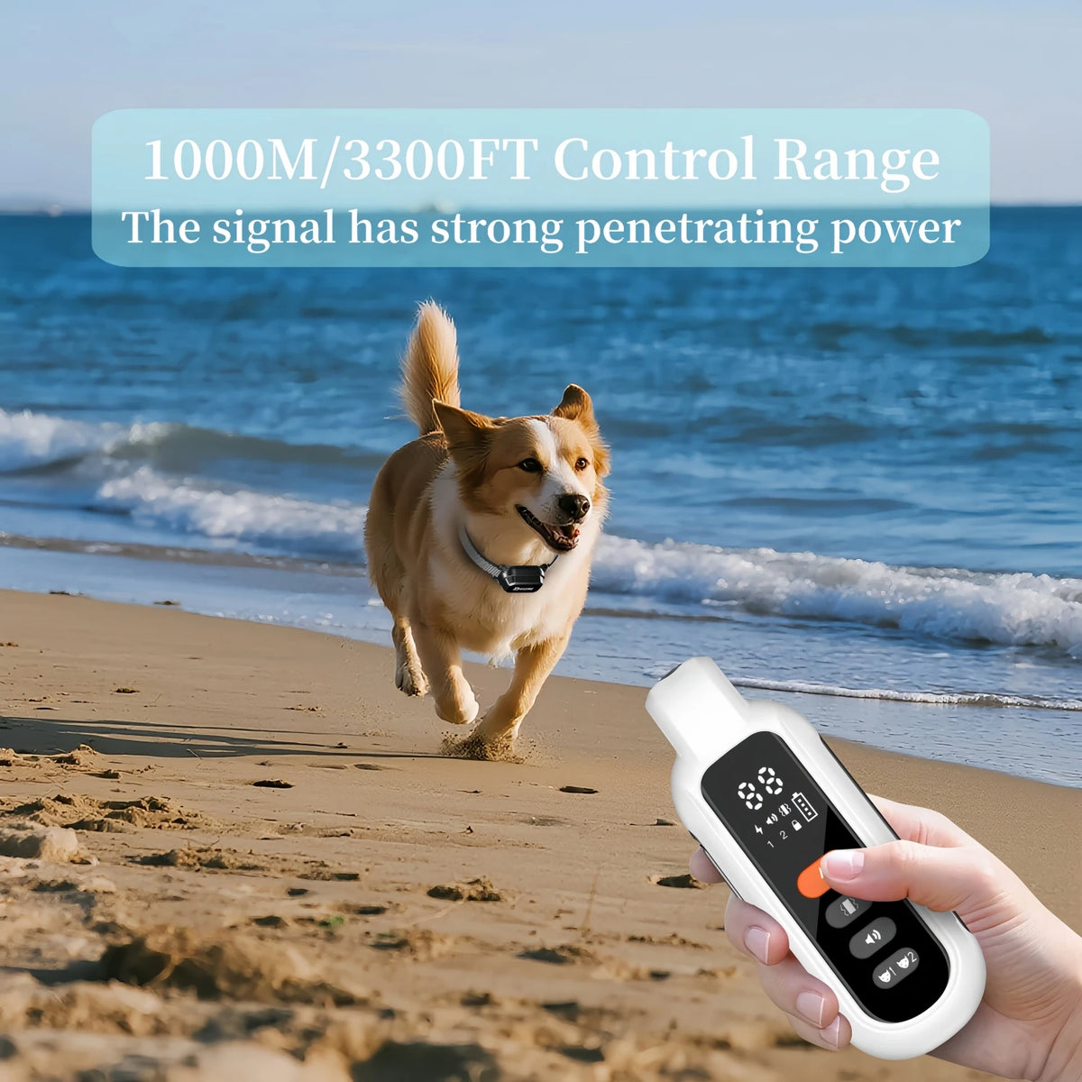 3300FT Electric Dog Training Collar - Remote Control Waterproof With Shock Vibration Anti-barking