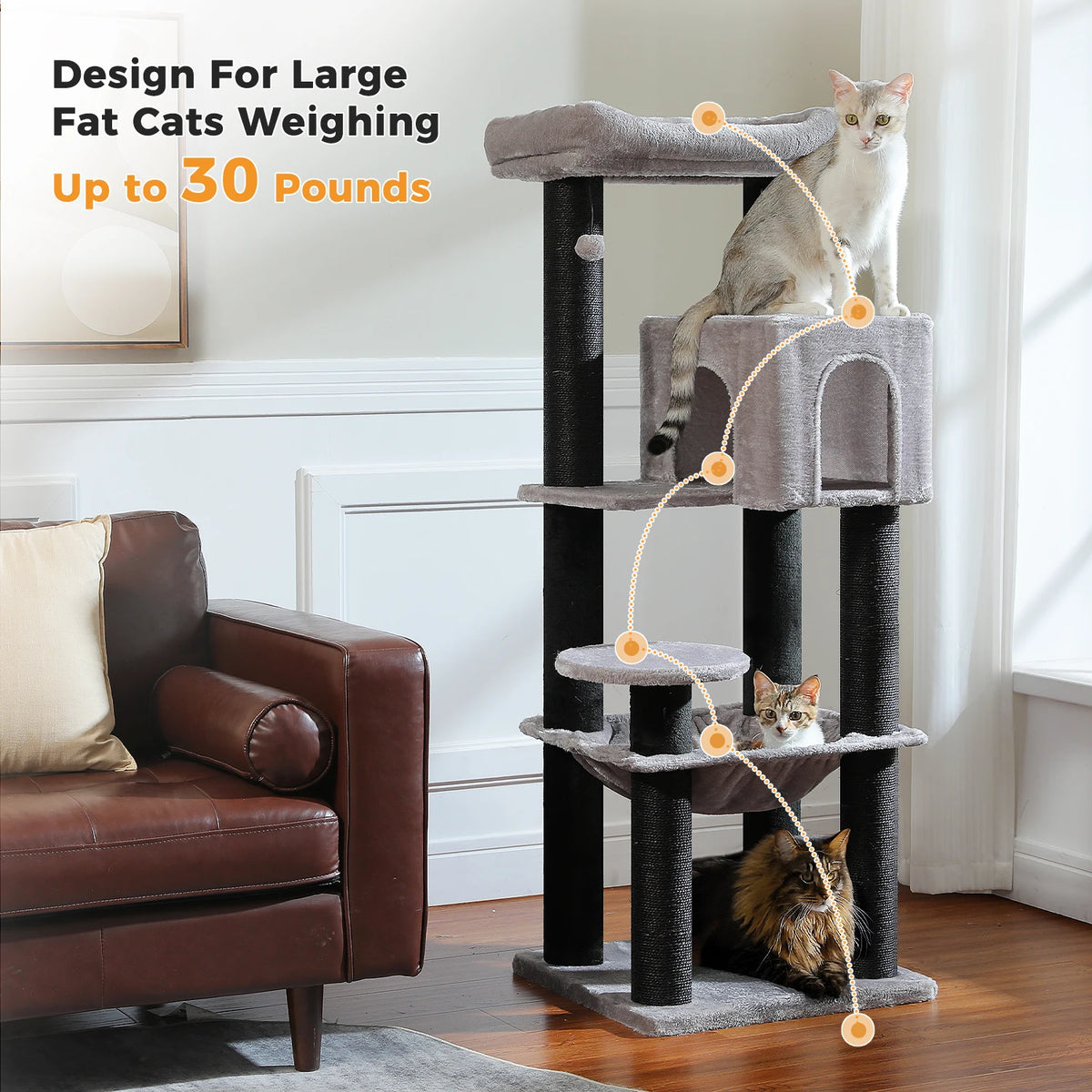 Heavy Duty - Large Cat Tree with Thick Scratching Posts