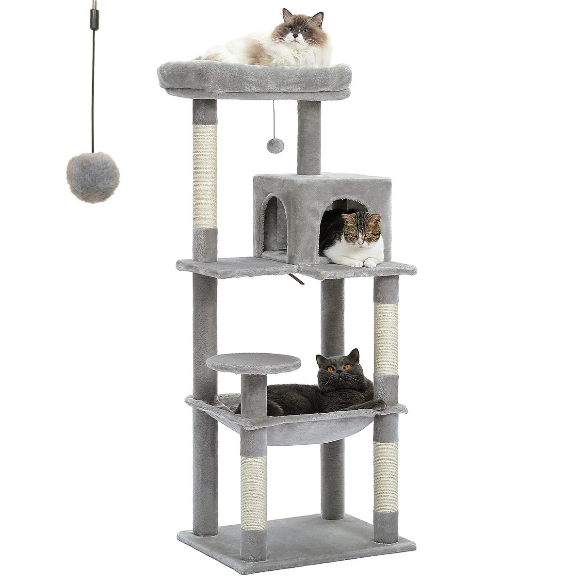 Cat Tree for Indoor 5-Level Cat Tower - Covered Scratching Posts Cozy Condo Top Perch