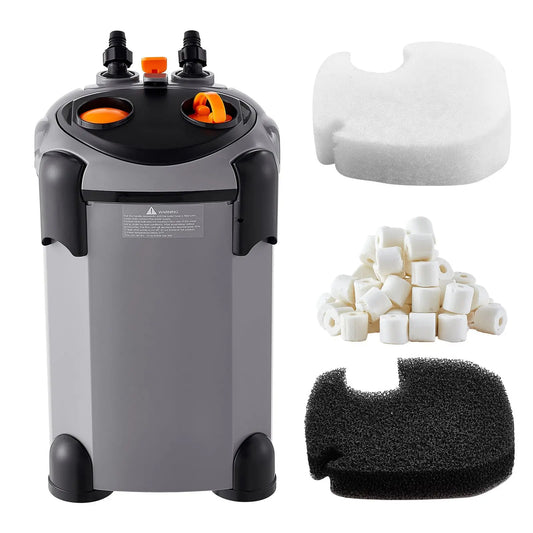 Canister Filter, 3-Stage External Aquarium Filter with Powerful Pump, Quiet Water Circulation Cleaning Machine for Fish Tanks and Aquariums Up to 55 Gallons, for Freshwater