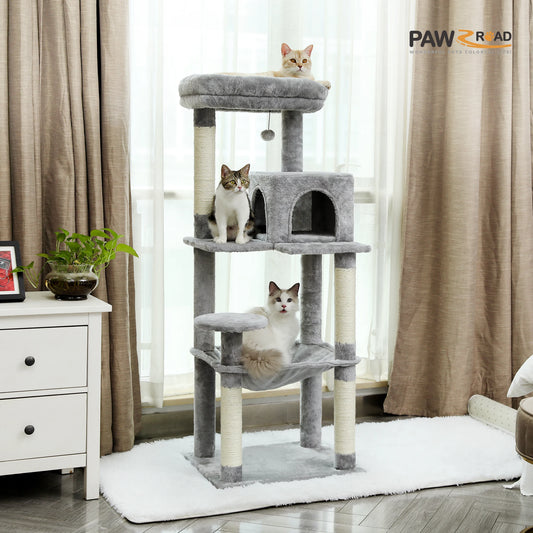 Cat Tree for Indoor 5-Level Cat Tower - Covered Scratching Posts Cozy Condo Top Perch