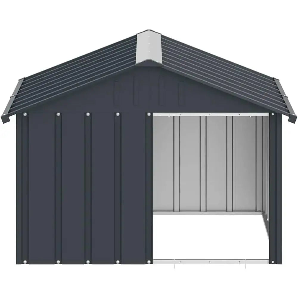 Outdoor Pet Kennel with Weather Proof Roof, Durable Outdoor Puppy Shelter Kennel or Pet, Anthracite Galvanized Steel