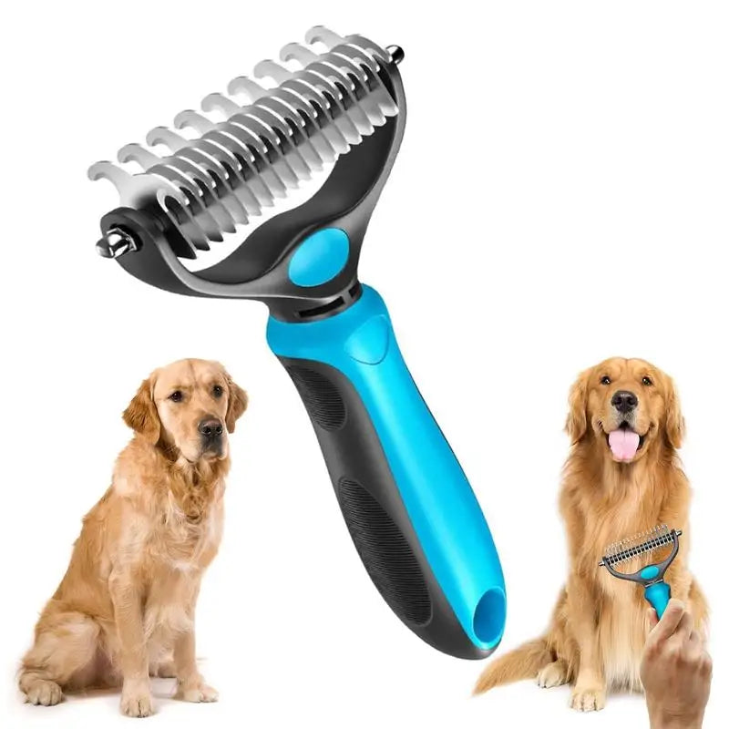 2in1 Stainless Pet De-shedding Brush Dog Hair Remover