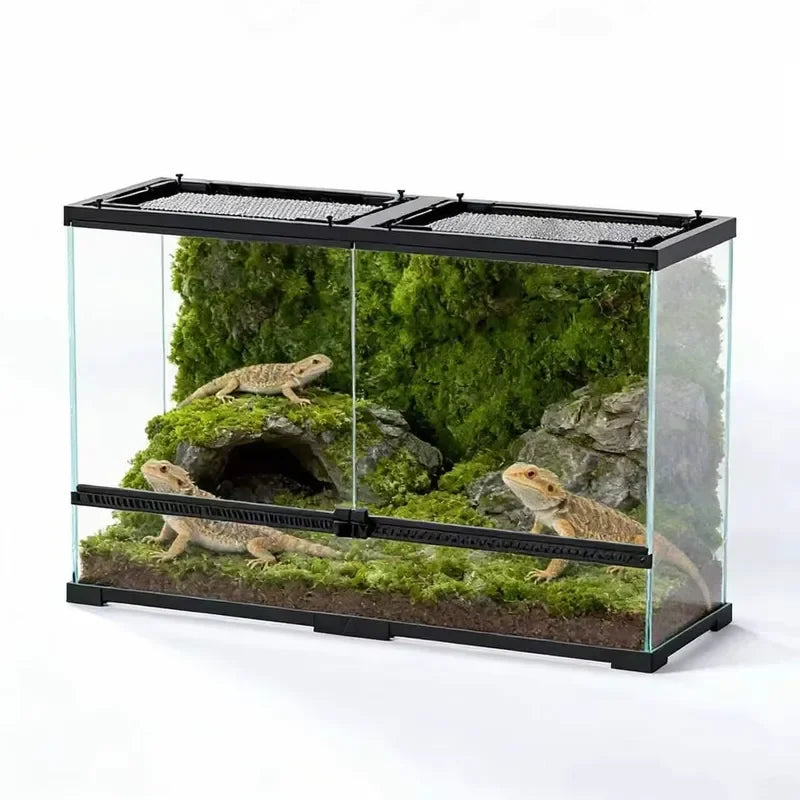 Escape-proof Reptile Glass Terrarium Insulation 4x2x2 Enclosures Durable Large Cage