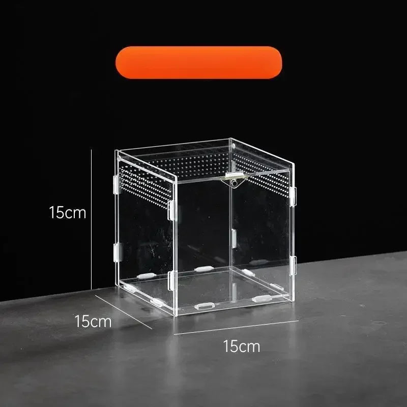 Acrylic Transparent Reptile Terrarium Breeding Box Enclosure Reptile Habitat