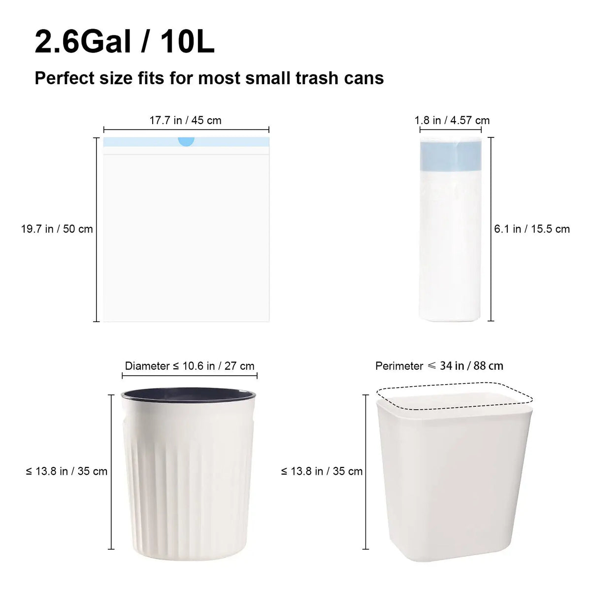 DOEL Cat Litter Box Poop Bags Drawstring Design 17x19in/45x50cm - 4 Rolls Trash Bags 60 Counts Cat Litter Box Liners