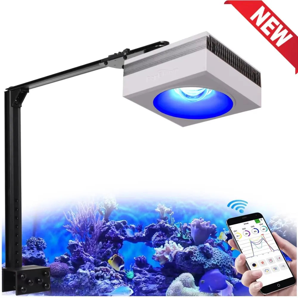 NEW PopBloom RL90 -WiFi Led Aquarium Light - Full Spectrum, Reef Light Marine Aquarium Tank Lamp