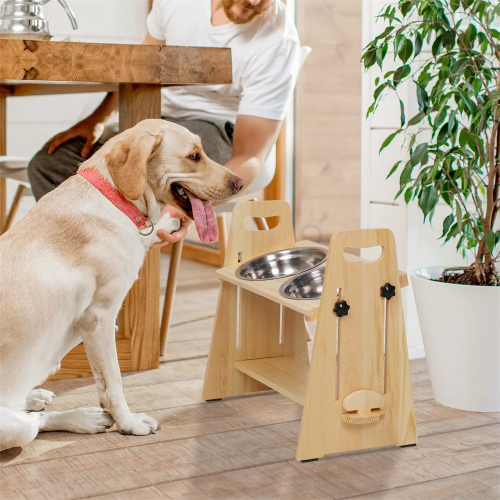 Adjustable Elevated Dog Bowls - Tall Raised Feeder Station