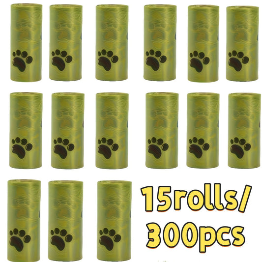 15 Rolls / 300 Pet Waste Bags – Thick, Leak-Proof Dog & Cat Poop Bags