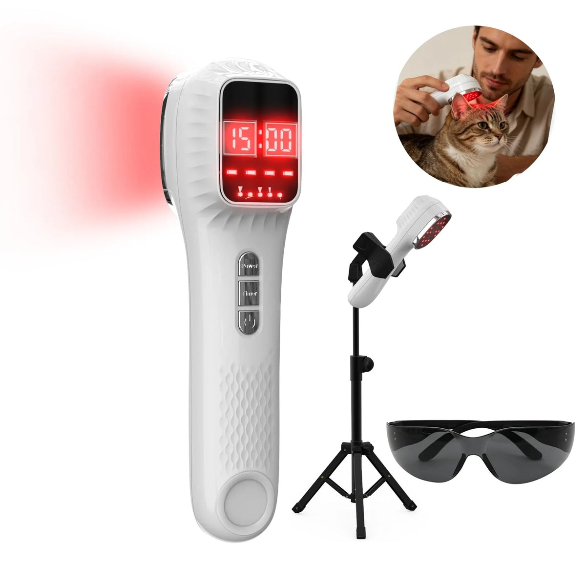 Handheld Red Light Device for Pet 3*808nm Laser Therapy Device for Pain Relief&ArthritisMuscle Comfort&Daily Recovery