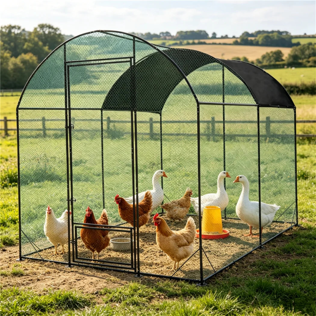 Large Outdoor Walk-in Poultry Cage with Nylon Netting Metal Tubes