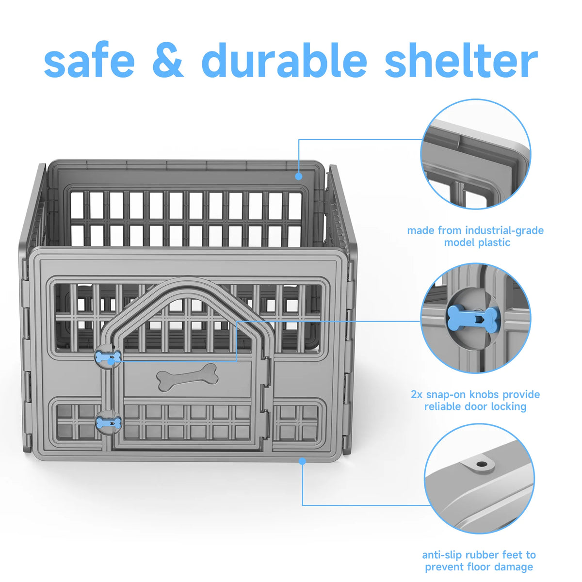 4 Panels Plastic Pet Playpen Indoor Outdoor Dog Fence, Foldable Exercise Pen