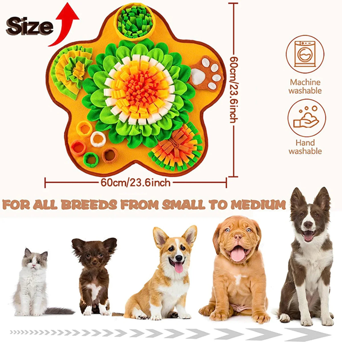 New Pet Sniffing Mat Dog -Training Hidden Food Blanket
