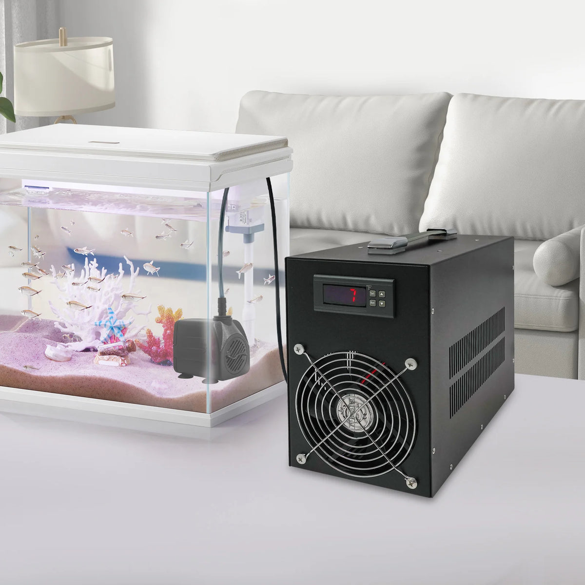Aquarium Chiller with Digital Display 15.85Gal Fish Tank Cooling Machine- Adjustable Temp. Aquarium Cooling Machine 200W