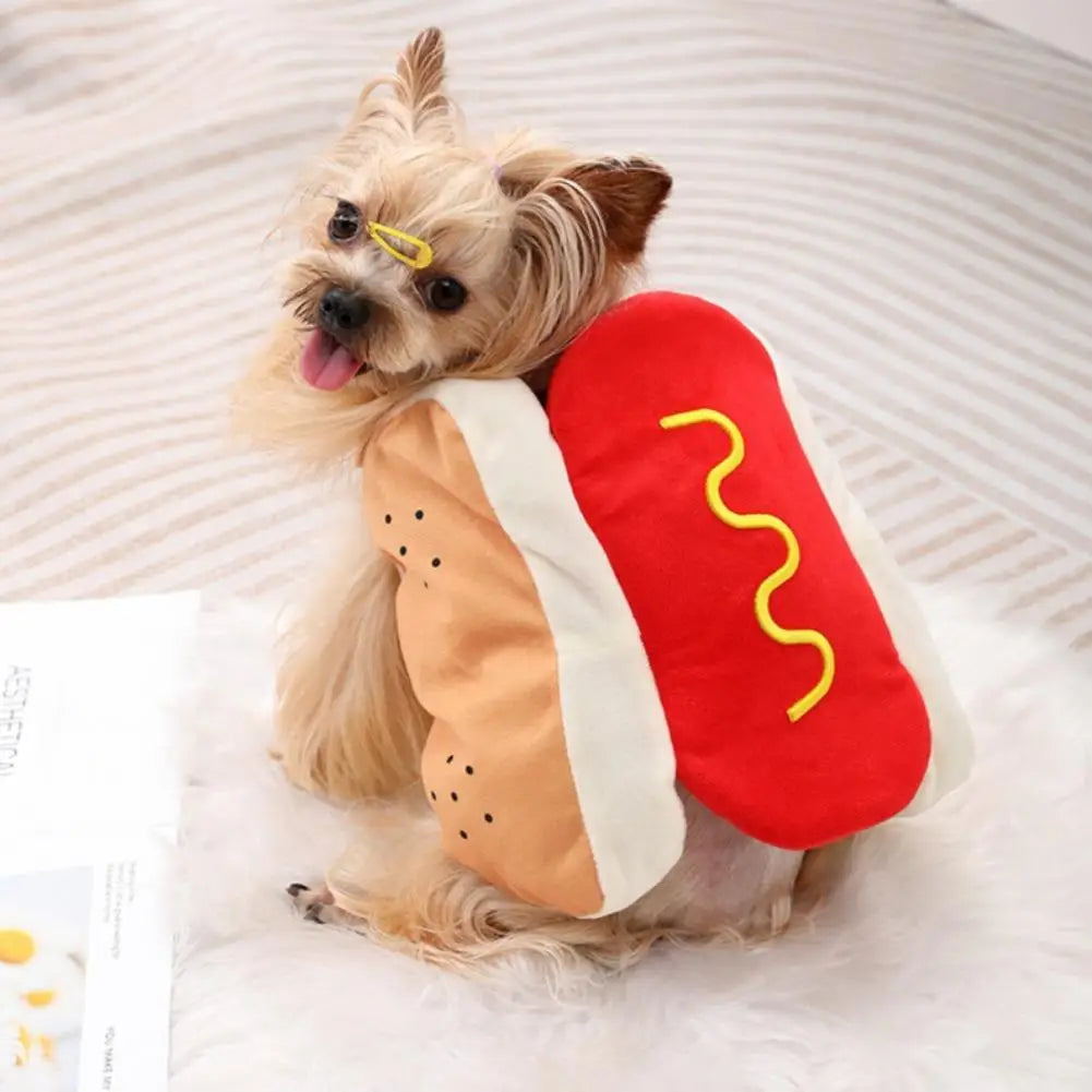 Halloween Dog Clothes - Funny Hot Dog Shaped Pet Costume