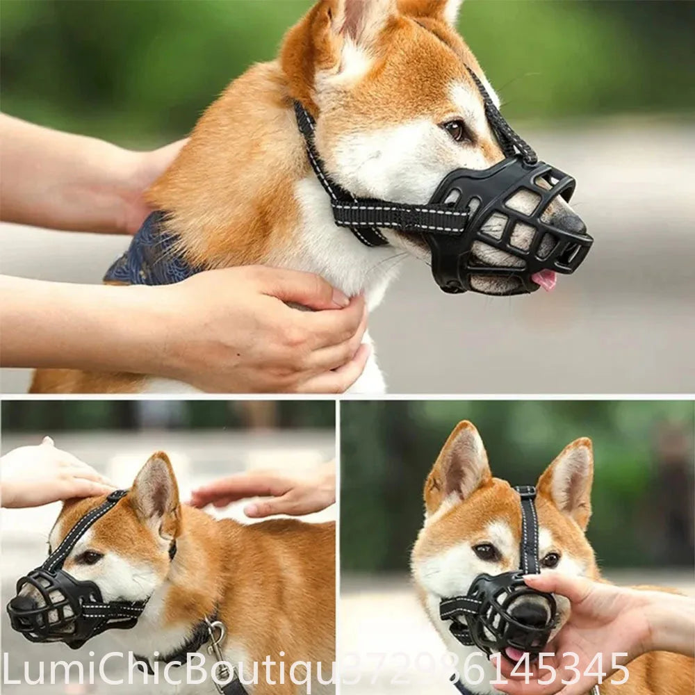 Soft Silicone Basket Dog Muzzle - Breathable -Durable - Strong Safety Muzzle For Dogs